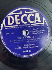 GUY LOMBARDO - 10" - 78 RPM Shellac Record - Decca  3487 (1940)