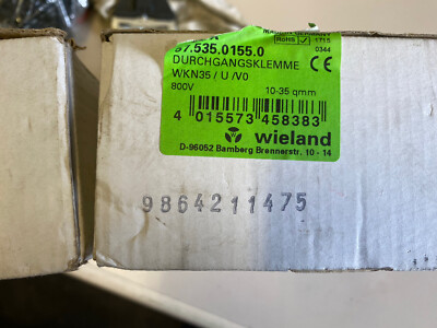 20x feed-through terminal block WK/WKN, clamping body and screws made of stainless steel