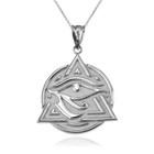 Sterling Silver Eye of Horus Illuminati Pendant Necklace