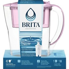 Brita 6 Cup Space Saver Water Filter Pitcher with 1 Filter, Space Saver, Purple