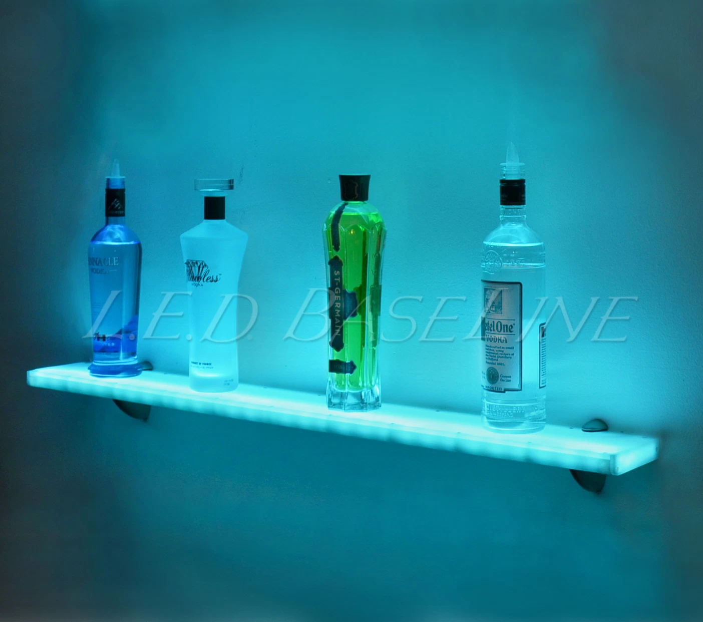 44 Inch Floating LED Wall Shelf Display Color Changing Lighted Shelf WiFi Contro