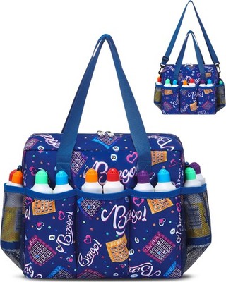 FOKDUVB Bingo Bag with Pockets for Daubers Dabbers Dobbers Dotters Casino Bingo