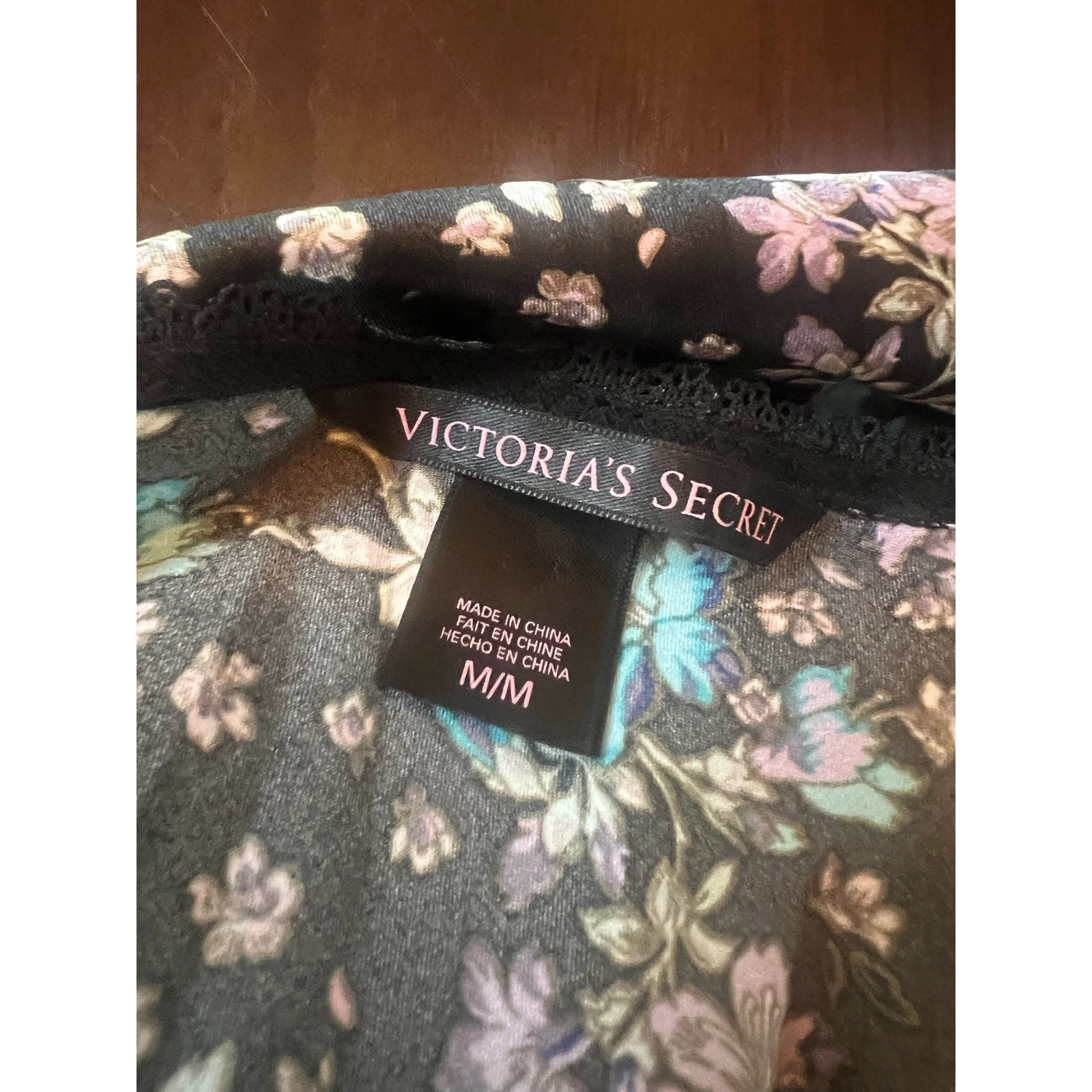 UNDERCOVER Abito Victoria's Secret nero floreale slip con spacco taglia M