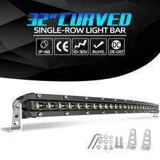 Curved 32 Inch LED LIGHT BAR Spot Flood Combo Truck Offroad 4WD ATV UTV SUV Lamp