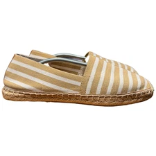VIONIC Valeri Women's 11 Espadrille Tan White Stripes Slip On Comfort