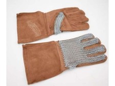 Medieval Warrior Chainmail Silver Metal Mesh Cut LARP gloves - One size 14.5"