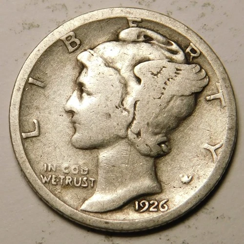 1926 S Mercury Dime G - VG   "Actual Coin Pictured - Not Cleaned"