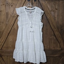 Knox Rose White Gauze Tiered Boho Midi Dress ...