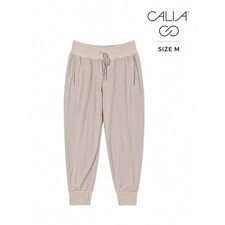 Calia Womens Size M Effortless Woven Joggers Taupe Drawstring Athleisure Travel