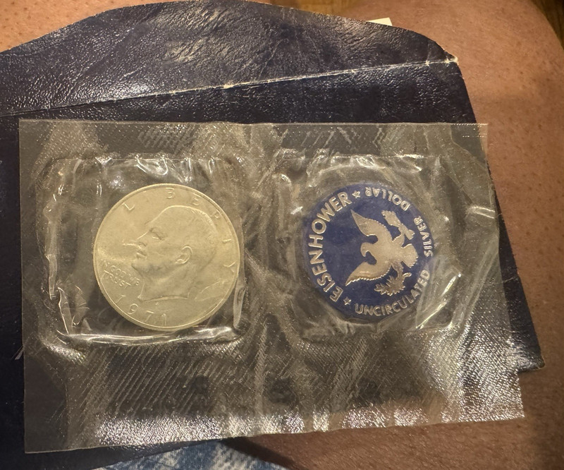 1971-S Eisenhower $1 Silver Dollar 40% Blue Ike Sealed Original Pack