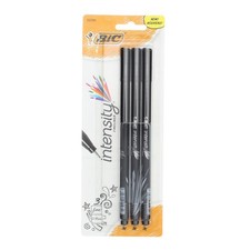 4 Pack BiC Intensity Fineliner Marker Pen, Fine, Black 52292, 3 Ct