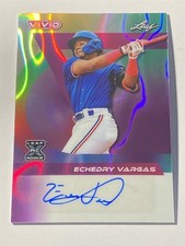 ECHEDRY VARGAS rangers 2024 Leaf Vivid Lava Purple AUTO XRC 1/2 (H3)