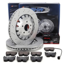 SHW Bremsscheiben + BREMBO Beläge + Sensor für AUDI TTRS (FV) PR-1ZK/1LU vorne