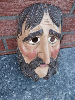 schöne geschnitzte Fasnachtsmaske Holzmaske Larve Sammlerstück höhe 27 cm