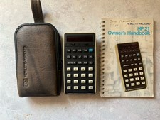 UNTESTED Vintage Hewlett Packard HP 21 Calculator w/ Soft Case  Manual
