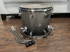 PDP X7 14X12, 14” Floor Tom Drum, Black To Silver Fade, All Maple Shell