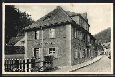 Ansichtskarte Ziegenrück a. d. Saale, Schmidts Gasthaus von Karl Fischer 