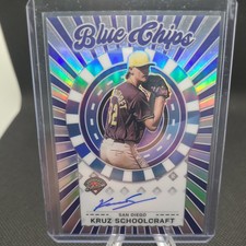 2025 Panini Prospect Edition Blue Chips Green Auto Kruz Schoolcraft #BCS-KS