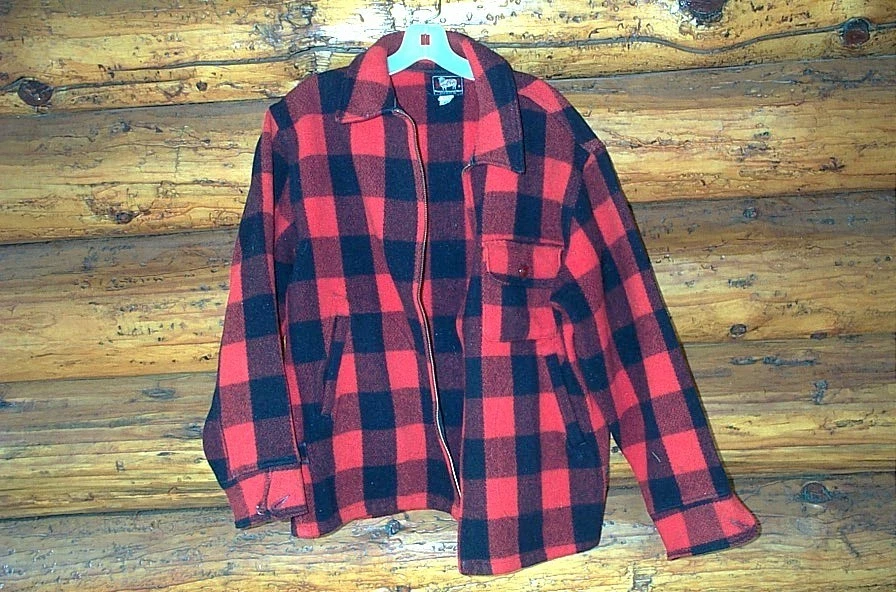 Woolrich Hunting Jacket shirt, Red and Black checkered Wool - Image 2 of 3