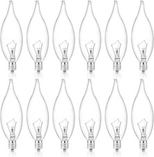 60W Candelabra Light Bulbs, E12 B10 Clear Candle Base Bulb with Warm
