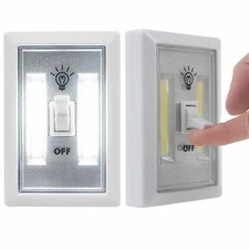 Mini LED Lamp Switch Wall Night Lights Battery Operated Cabinet Garage Light f