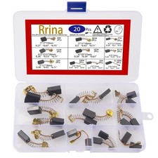 Rrina 20Pcs Electric Motor Carbon Brushes 10 Different Sizes For Repla