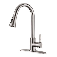Single Handle Pull-Down Sprayer Kitchen Faucet with Flexible and Power Clean in