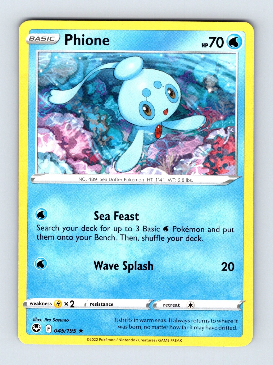 Phione - Silver Tempest 045/195 - Rare - NM - Pokémon