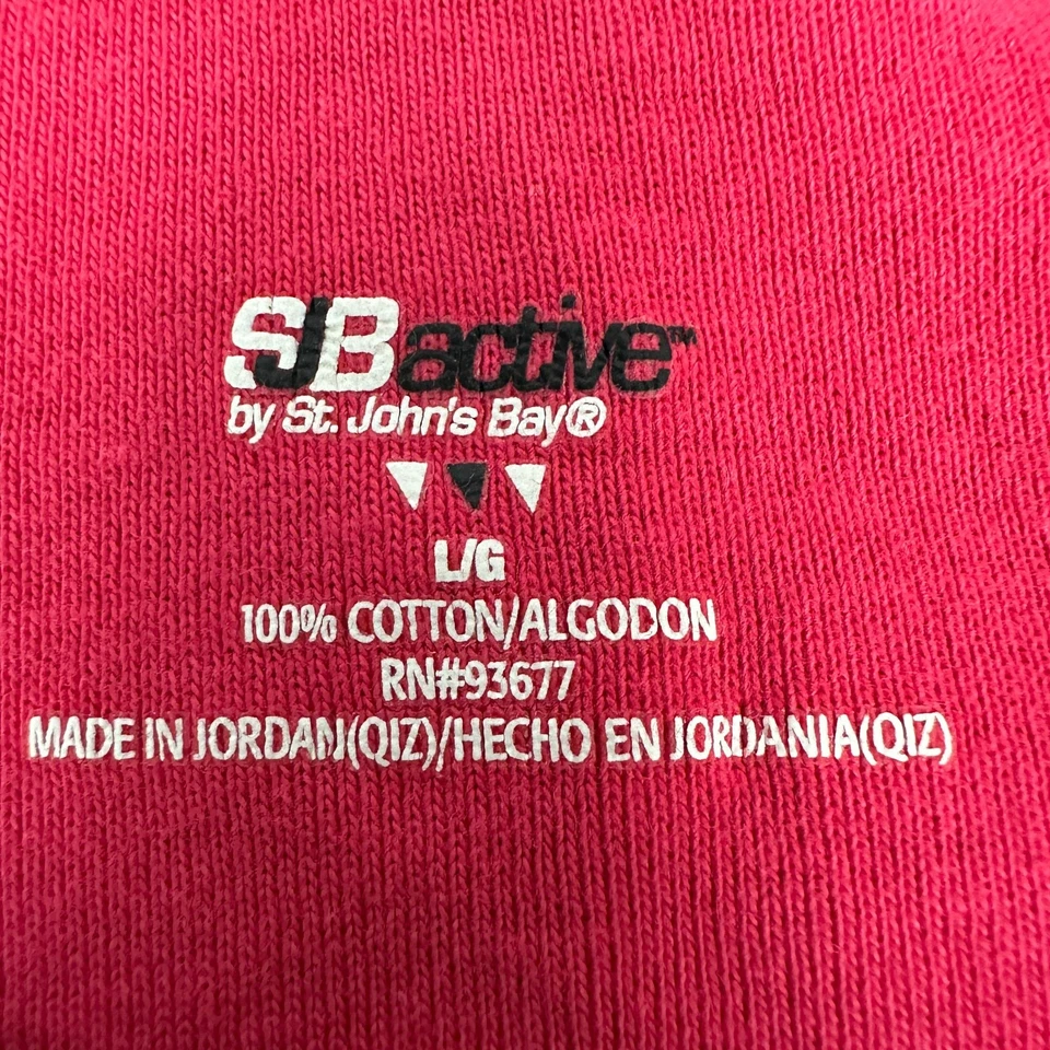 Camiseta de algodón SB Active By St Johns Bay para mujer roja negra con ribete en contraste talla L Foto 3 de 4