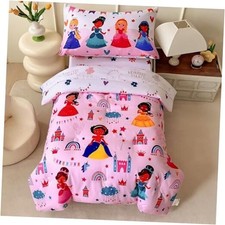 4 Piece Princess Bedding Sets for Girls,Pink Princess Toddler Style 01