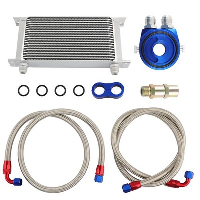 Neu 19 Row 10AN Universal Engine Transmission Oil Cooler Filter Relocatation kit