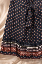 Greylin Boho Mini Dress Women’s Small Floral Long Sleeve Tie Waist Ruffle Hem