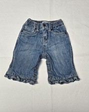 The Children's Place Blue Denim Jeans Ruffle Flare For 0-3M Made in Bangladesh