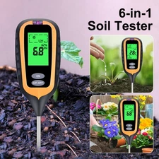 6 in 1 Soil Tester Digital PH Moisture Sunlight Temp Fertility Humidity Detector