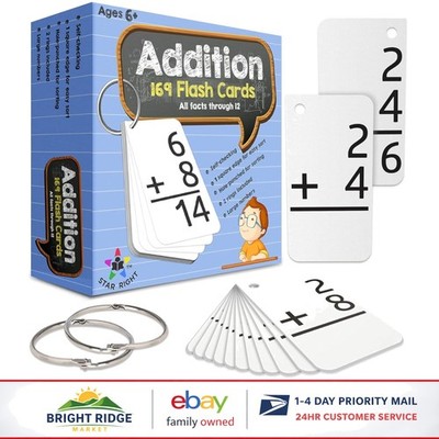 Durable Addition Flash Cards Set for Kids, Ideal for Homeschooling and Classes