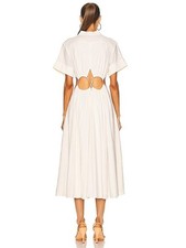 Shein Women's White Midi Cutout Dress Size Medium Boho Nautical Beach Western