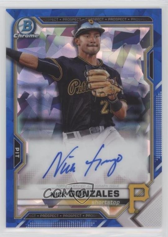 2021 Bowman Sapphire Edition Chrome Prospects Nick Gonzales #BSPA-NG Auto 0o5