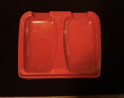 Real Red Tupperware 1226 Double Spoon Rest Vintage Good Condition
