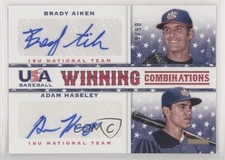 2013 Panini USA Baseball Box Set 19/50 Brady Aiken Adam Haseley #4 Auto 3wu
