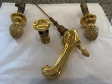 P E Guerin Pineapple 24Kt Polished Hold Basin Set Faucet $7,725
