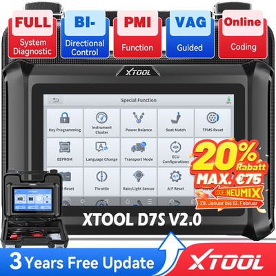 XTOOL D7S Auslesegerät KFZ OBD2 Diagnosegerät Auto Scanner All System ECU Coding