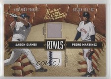 2004 Donruss Leather & Lumber Rivals Materials Pedro Martinez Jason Giambi 0l2