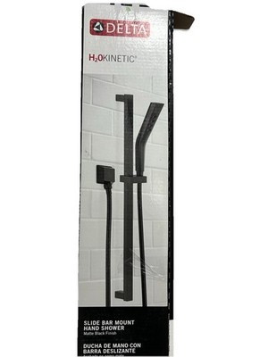 Delta SLIDE BAR WALL MOUNT Handheld Shower Head MATTE BLACK H20 KINETIC  1.75gpm