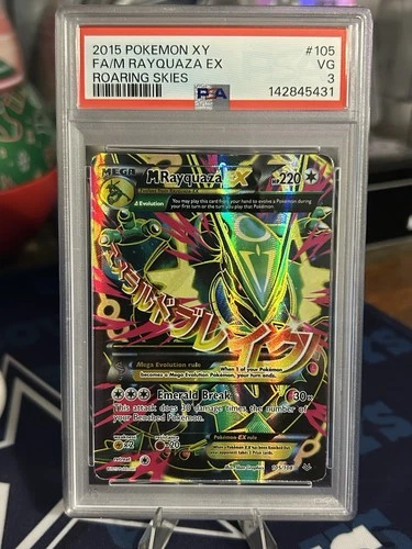 PSA 3 2015 Pokemon XY M Rayquaza EX Roaring Skies Full Art