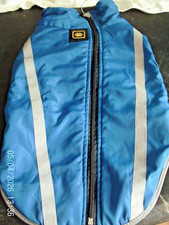 Blue zip backed dog coat