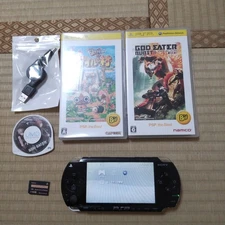 PlayStation Portable PSP 1000 Black Console Charging Cable Battery Tested Japan