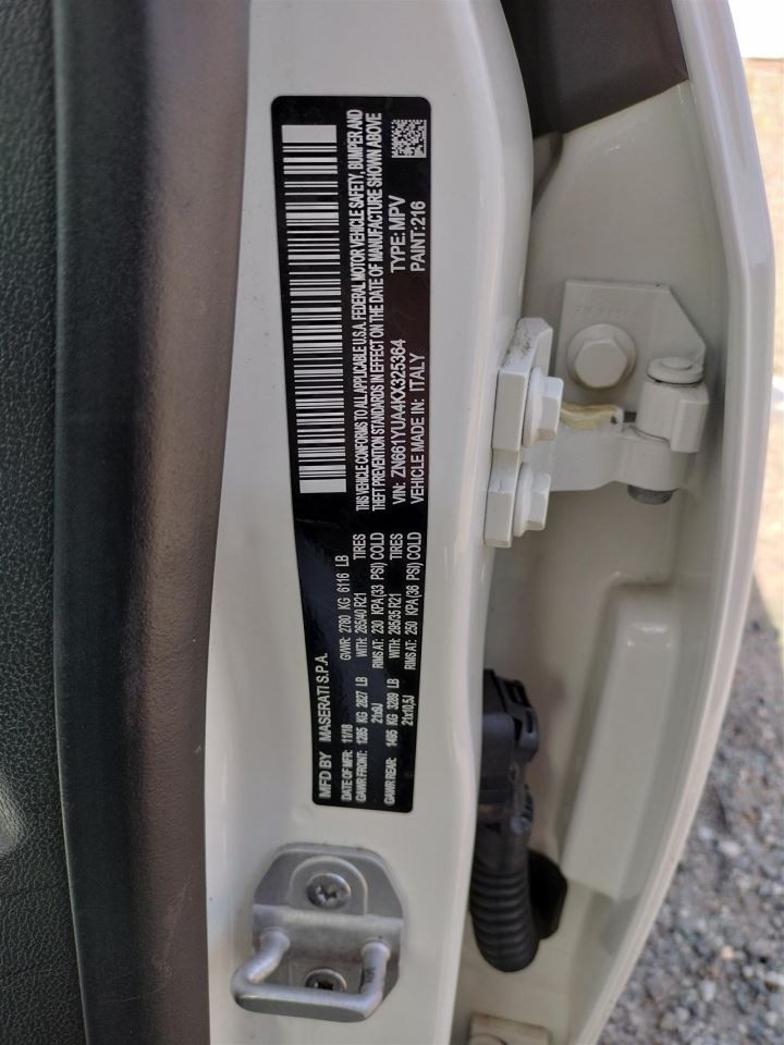 FUEL VAPOR CHARCOAL CANISTER OEM 2019 MASERATI LEVANTE