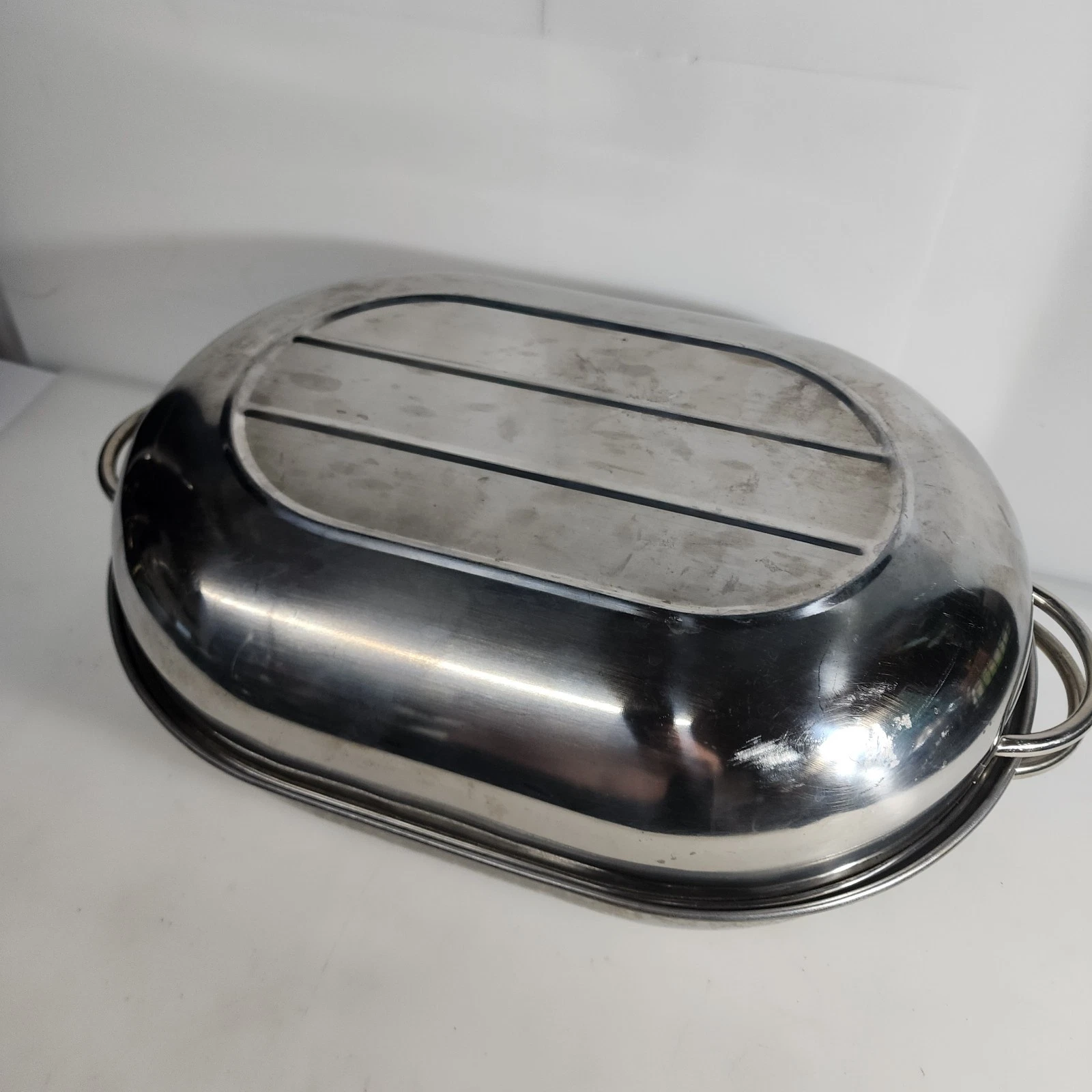 Himark Stainless Steel Oval Roaster Roasting Pan With Lid Rack 18" X 12.5"
Opens in a new window or