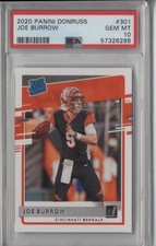 2020 Panini Donruss Joe Burrow PSA 10 Gem Mint Rookie Card #301. rookie card picture