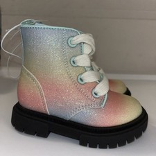 Cat  Jack Amaya Girls Size 5 Spring Combat Boots Pastel Shimmer